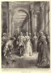 Kensington Palace in seinen Blütezeiten, George II und Königin Caroline im Orangerie